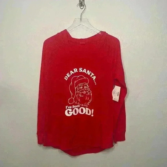 Holiday Time "Dear Santa I've Been Good" Long Sleeve Top Small NWT - Picture 1 of 4